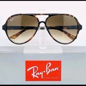 Ray-Ban Cats 5000 Classic Sunglasses RB4125 710/51 Unisex Polished Havana Brown